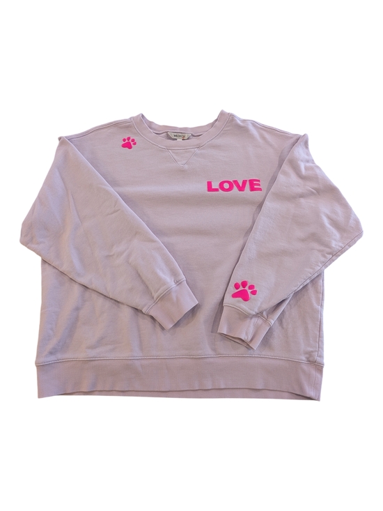 Wildfox Sweaters - Wildfox Lavender Crewneck Sweatshirt with Hot Pink 'LOVE' & Paw Prints